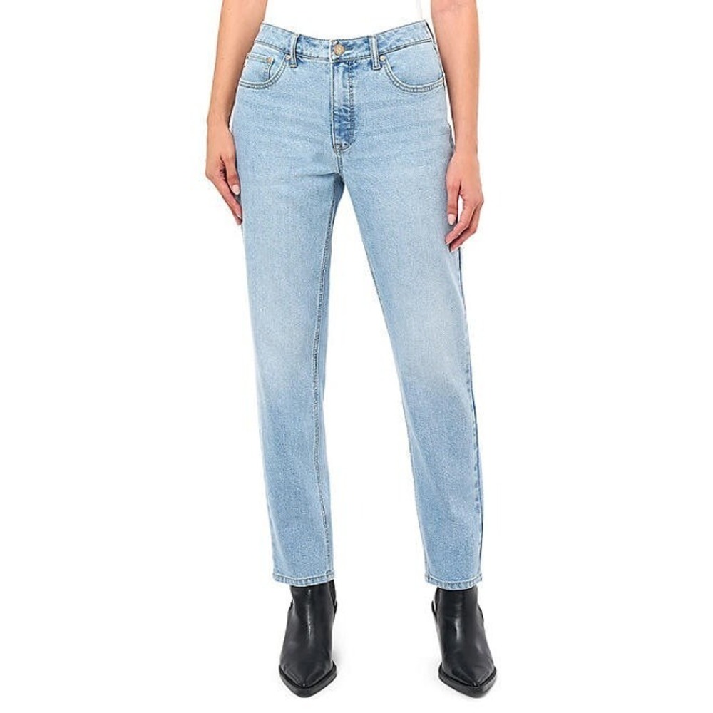 Seven7 Womens 90s Straight Jean High Rise Key West Blue Size 8
